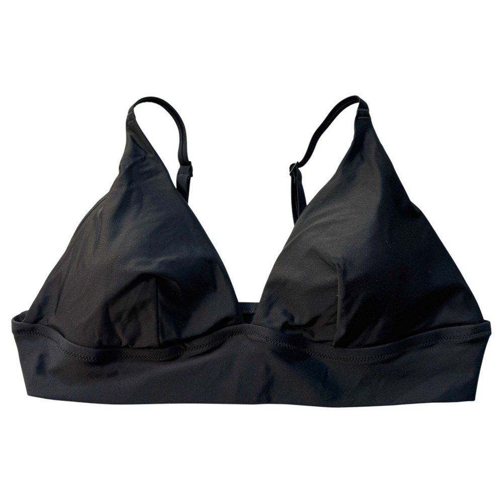 Aerie Black Triangle Bikini Top Sz XXL Adjustable Straps Minimalist Swim